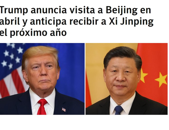 Trump anuncia visita a Beijing en abril y anticipa recibir a Xi Jinping el próximo año