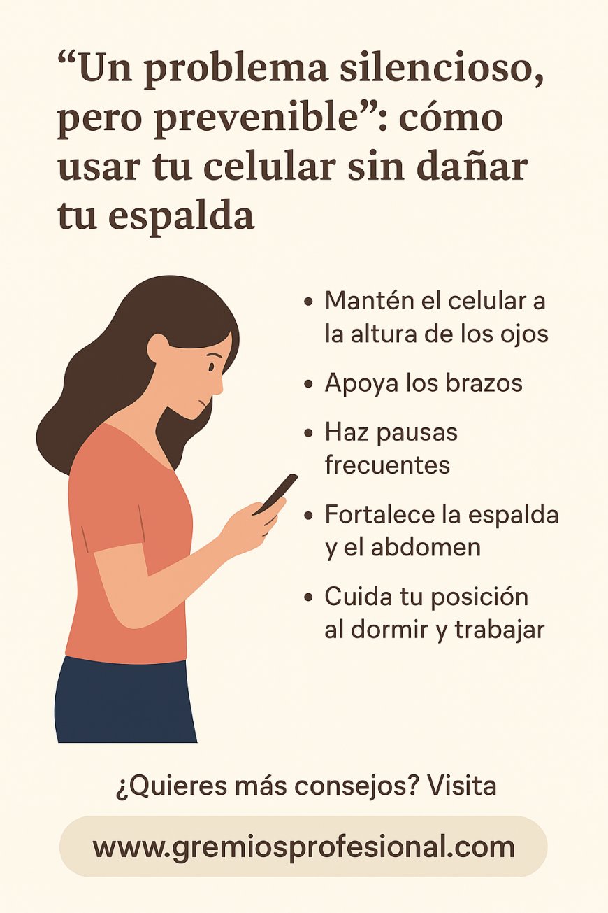 Un problema silencioso, pero prevenible”: cómo usar tu celular sin dañar tu espalda